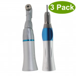 Dental Slow Speed Straight and Contra Angle Handpiece Push Button 3 Pack SK-414B